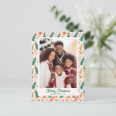 Retro Christmas Tree Holiday Foto Postkarte (Stehend Vorderseite)