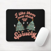 Retro Christmas Tree I Like Them Real Thick And Sp Mousepad (Mit Mouse)