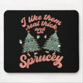 Retro Christmas Tree I Like Them Real Thick And Sp Mousepad (Vorne)