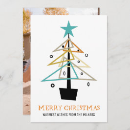 Retro Christmas Tree Mid Century Holiday Foto Feiertagskarte