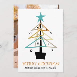 Retro Christmas Tree Mid Century Holiday Foto Feiertagskarte