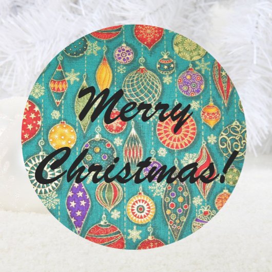 Retro Christmas Tree Ornaments Umschlag Aufkleber