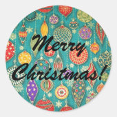 Retro Christmas Tree Ornaments Umschlag Aufkleber (Vorderseite)