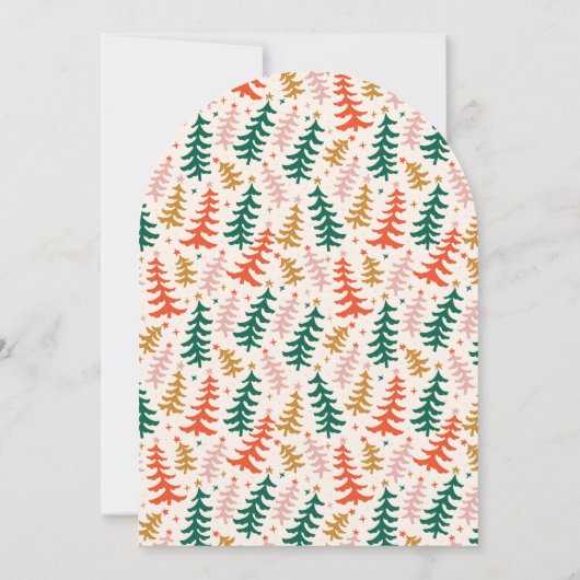 Retro Christmas Tree Party Arch Invitation Einladung (Rückseite)