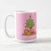 Retro Christmas Tree Pink Kaffeetasse (Links)
