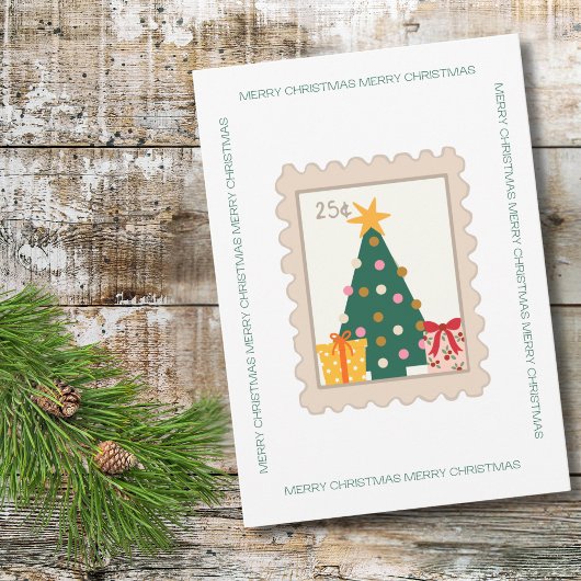 Retro Christmas Tree präsentiert Briefmarke & Fami Karte