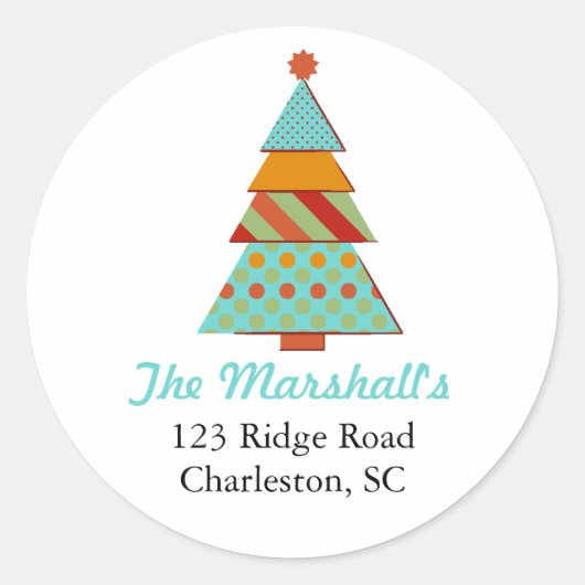 Retro Christmas Tree Sticker (Vorderseite)