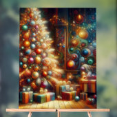 Retro Christmas Tree With Presents Underneath Wall Acrylschild (Neutral)