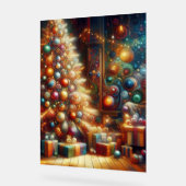 Retro Christmas Tree With Presents Underneath Wall Acrylschild (Winkel)