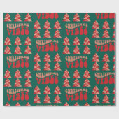Retro Christmas Trees Geschenkpapier (Flach)