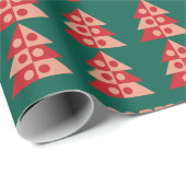 Retro Christmas Trees Geschenkpapier (Rolleneckpunkt)