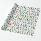 Retro Christmas Trees Geschenkpapier (Ungerollt)