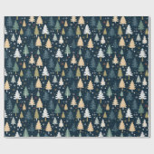 Retro Christmas Trees Geschenkpapier (Flach)
