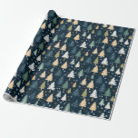 Retro Christmas Trees Geschenkpapier<br><div class="desc">Retro Weihnachtsbaumen Umschlagpapier</div>