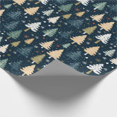 Retro Christmas Trees Geschenkpapier (Ecke)