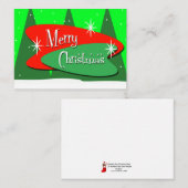 Retro Christmas Trees Greetings Mitteilungskarte (Vorne/Hinten)