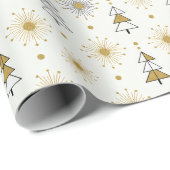 “Retro Christmas Trees | Mid Century Modern Geschenkpapier (Rolleneckpunkt)