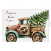 Retro Christmas Truck Australian Shepherd Dog (Vorderseite (Horizontal))