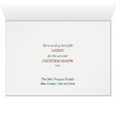 Retro Christmas Truck Border Collie Dog Card (Innenansicht Horizontal (Unten))