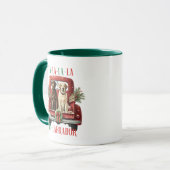 Retro Christmas Truck Labrador Dog Kaffee Tasse (Vorderseite Links)