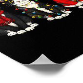 Retro Christmas Tuxedo Cat Santa Reindeer Poster (Ecke)