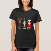 Retro Christmas Tuxedo Cat Santa Reindeer T-Shirt (Vorderseite)