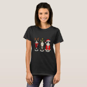 Retro Christmas Tuxedo Cat Santa Reindeer T-Shirt (Vorne ganz)