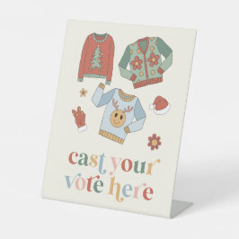 Retro Christmas Ugly Sweater Contest Votum-Signatu Sockelschild