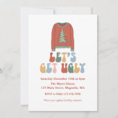 Retro Christmas Ugly Sweater Party Einladung (Vorderseite)