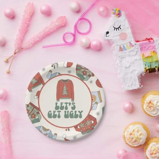 Retro Christmas Ugly Sweater Party Paper Teller (Party)