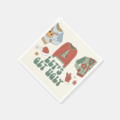 Retro Christmas Ugly Sweater Party Serviette (Ecke)