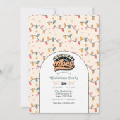 Retro Christmas Vibes Holiday Party Einladung (Vorderseite)