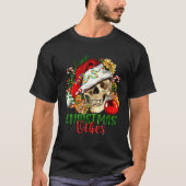 Retro Christmas Vibes Skeleton Skull Weihnachtsman T-Shirt (Vorderseite)