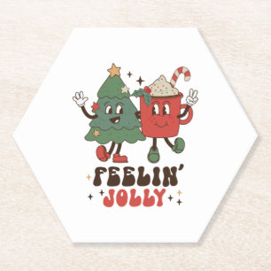 Retro Christmas Vibes Vintage Weihnachten 2023 Untersetzer