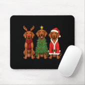 Retro Christmas Vizsla Santa Reindeer Dog Lover Mousepad (Mit Mouse)