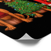 Retro Christmas Vizsla Santa Reindeer Dog Lover Poster (Ecke)