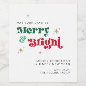 Retro Christmas Wein Flasche Etikett Getränke Gesc (Einzelnes Label)