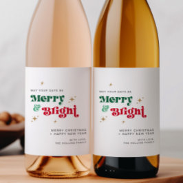 Retro Christmas Wein Flasche Etikett Getränke Gesc