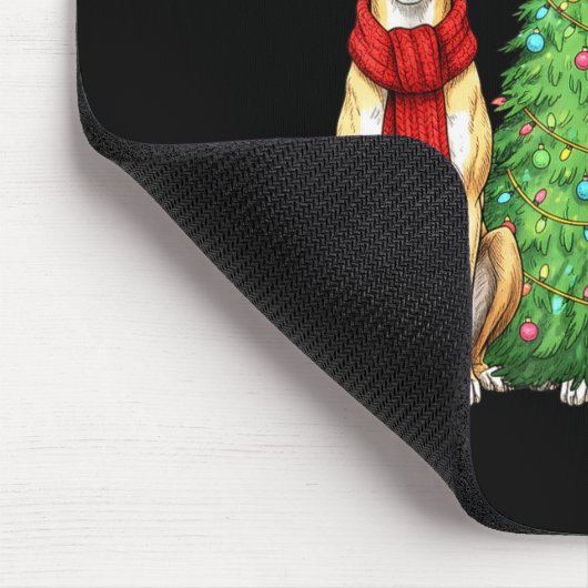 Retro Christmas Whippet Santa Reindeer Dog Lover Mousepad (Ecke)