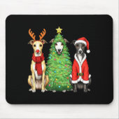 Retro Christmas Whippet Santa Reindeer Dog Lover Mousepad (Vorne)