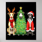 Retro Christmas Whippet Santa Reindeer Dog Lover Poster (Vorne)