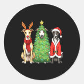 Retro Christmas Whippet Santa Reindeer Dog Lover Runder Aufkleber (Vorderseite)