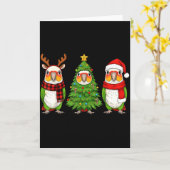 Retro Christmas White Bellied Caique Parrot Santa Karte (Gelbe Blume)