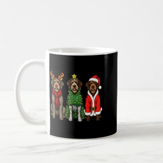 Retro Christmas Wirehaired Inting Griffon Santa Re Kaffeetasse (Links)