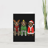 Retro Christmas Wirehaired Inting Griffon Santa Re Karte (Vorderseite)