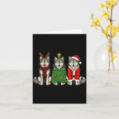 Retro Christmas Wolf Santa Reindeer Karte (Gelbe Blume)