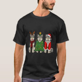 Retro Christmas Wolf Santa Reindeer T-Shirt (Vorderseite)