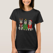 Retro Christmas Wolf Santa Reindeer T-Shirt (Vorderseite)