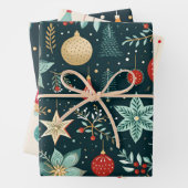 Retro Christmas Wrap, Weihnachtsumschlag, Retro Geschenkpapier Set (Beispiel)