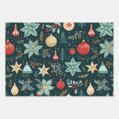 Retro Christmas Wrap, Weihnachtsumschlag, Retro Geschenkpapier Set (Vorderseite)